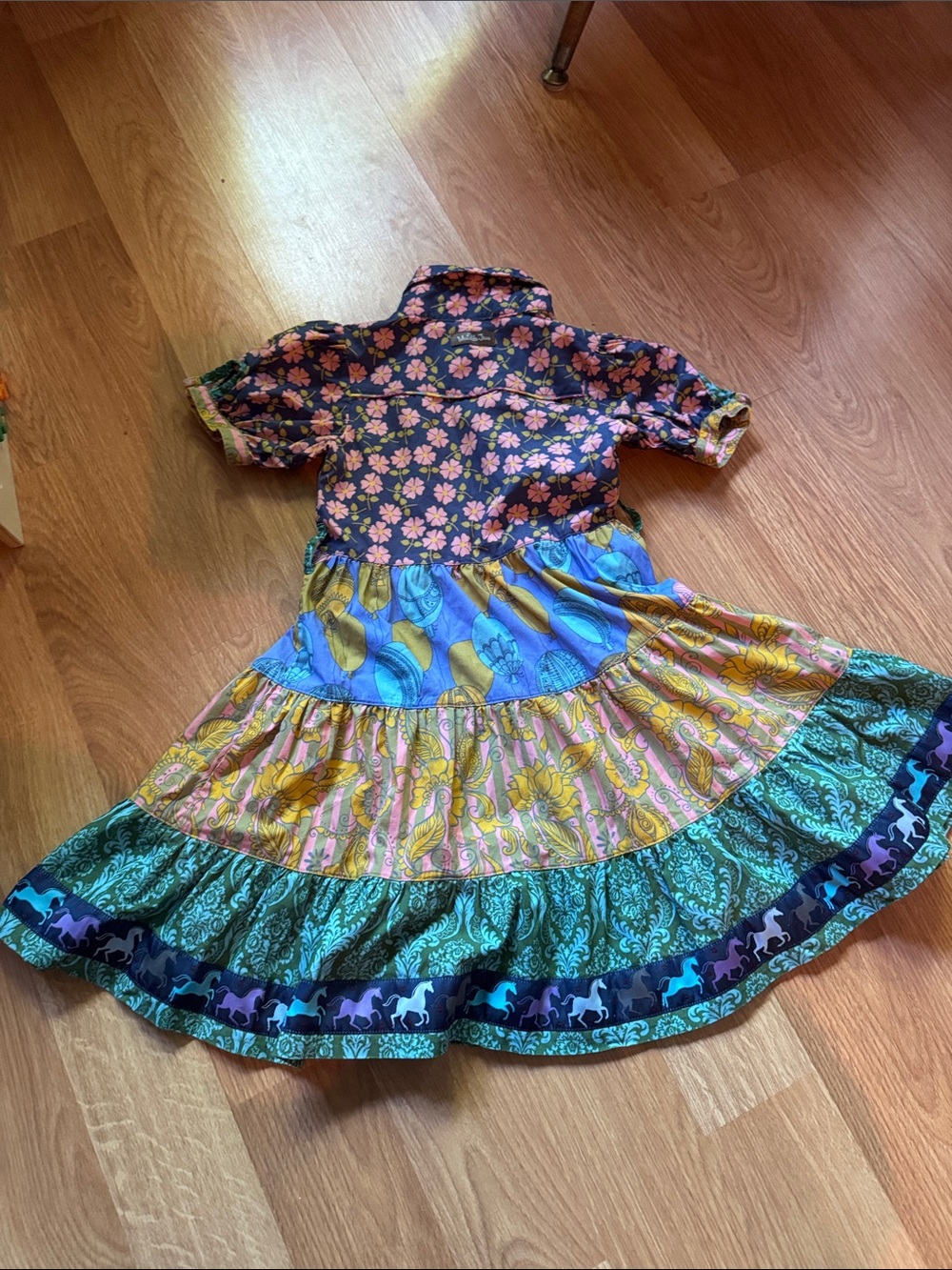 Paint by Numbers by Matilda Jane "Dede" Floral & Keys Mixed Media Dress - Size 6
